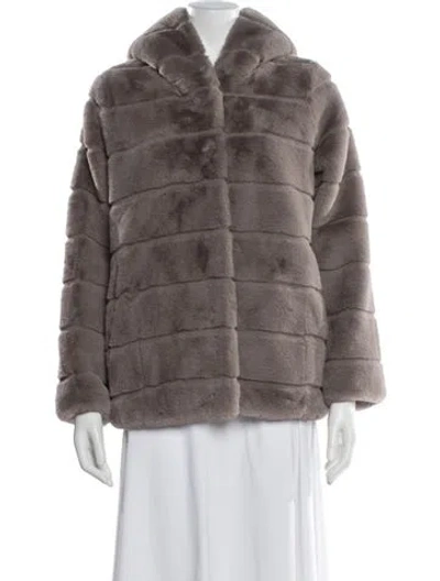 Pre-owned Apparis Faux Fur Jacket W/ Tags In Gray