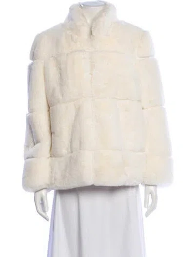 Pre-owned Apparis Faux Fur Jacket In White