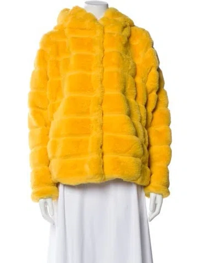 Pre-owned Apparis Faux Fur Jacket In Yellow