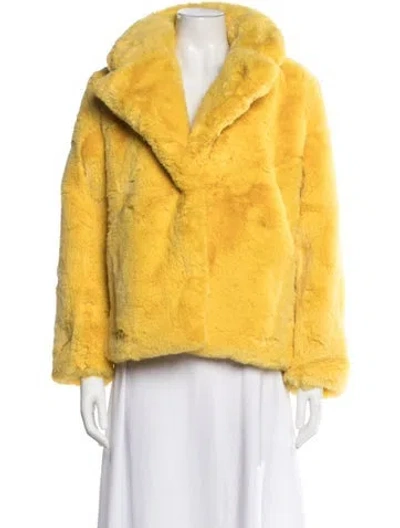 Pre-owned Apparis Faux Fur Jacket In Yellow