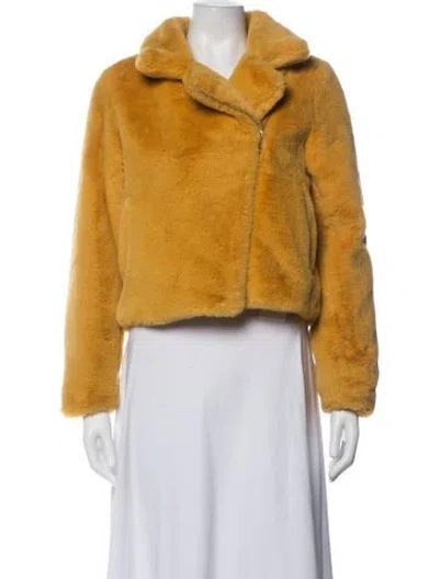 Pre-owned Apparis Faux Fur Jacket In Yellow