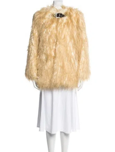 Pre-owned Apparis Faux Fur Jacket In Yellow