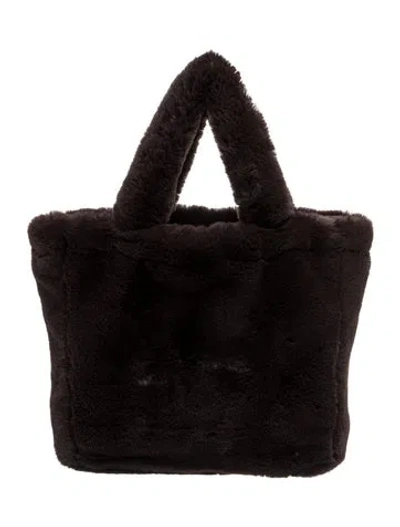 Pre-owned Apparis Faux Fur Messenger Bag In Black