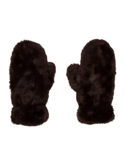 Pre-owned Apparis Faux Fur Mittens  W/tags In Brown