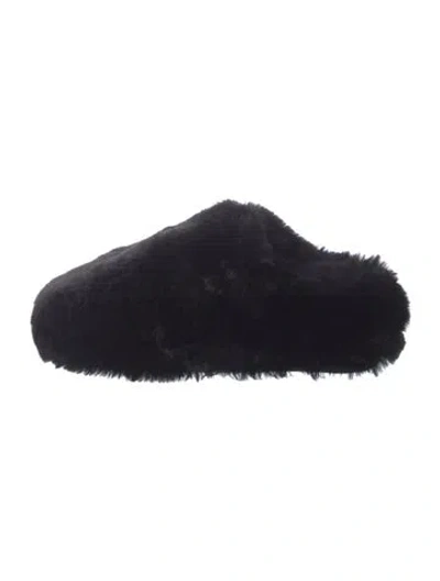 Pre-owned Apparis Faux Fur Mules In Black