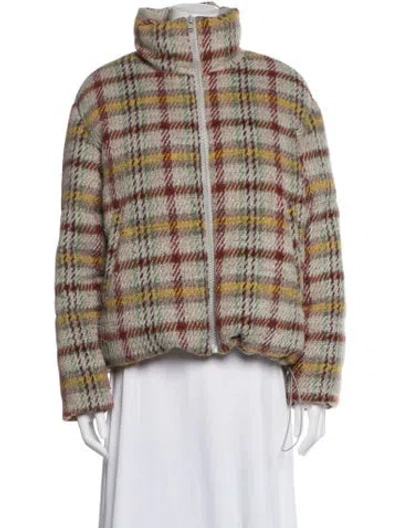 Pre-owned Apparis Faux Fur Plaid Print Jacket In Multicolor