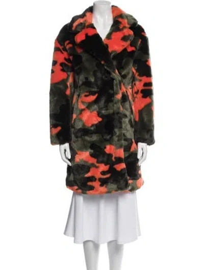 Pre-owned Apparis Faux Fur Printed Faux Fur Jacket In Multi