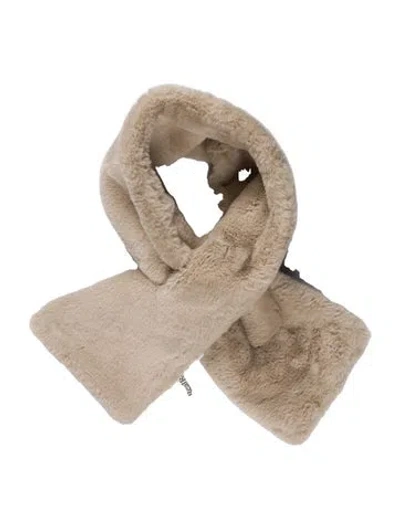 Pre-owned Apparis Faux Fur Scarf In Neutral