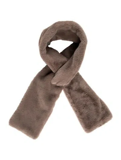 Pre-owned Apparis Faux Fur Scarf W/ Tags In Neutral