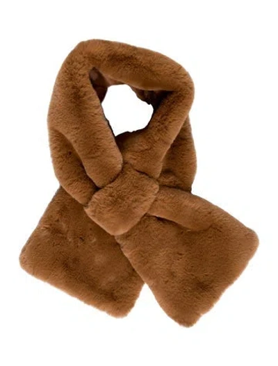 Pre-owned Apparis Faux Fur Shawl In Brown