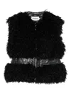 Apparis Faux-fur Sleeveless Jacket In Black