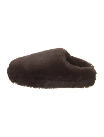 Pre-owned Apparis Faux Fur Slippers In Brown