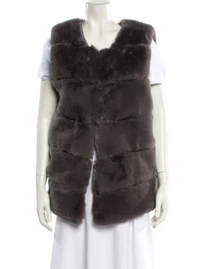 Pre-owned Apparis Faux Fur Vest In Brown