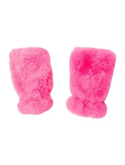 Pre-owned Apparis Faux Fur Winter Gloves In Pink