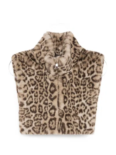 Apparis Faux Fur Zip-up Cape In Multi