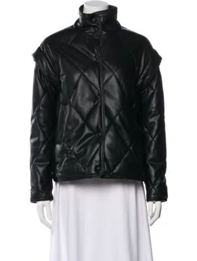 Pre-owned Apparis Faux Leather Biker Jacket In Green