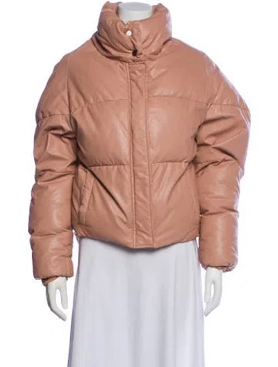 Pre-owned Apparis Faux Leather Bomber Jacket In Pink