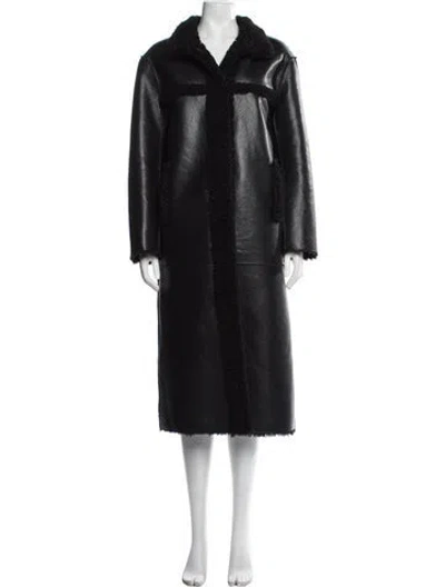 Pre-owned Apparis Faux Leather Coat In Black