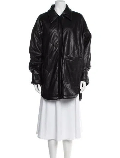 Pre-owned Apparis Faux Leather Coat In Black