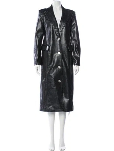 Pre-owned Apparis Faux Leather Coat In Gray