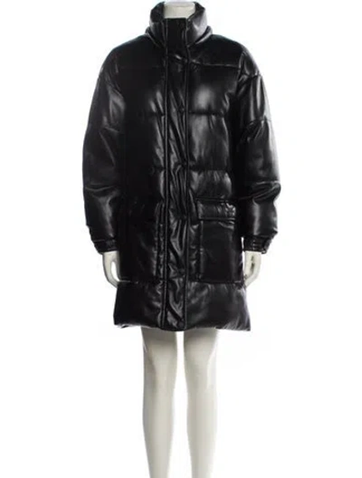 Pre-owned Apparis Faux Leather Faux Fur Coat In Black