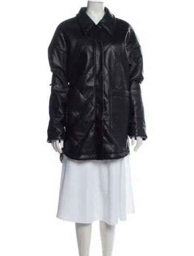 Pre-owned Apparis Faux Leather Faux Fur Coat In Black