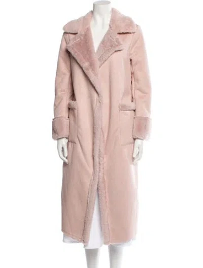 Pre-owned Apparis Faux Leather Faux Fur Coat In Pink