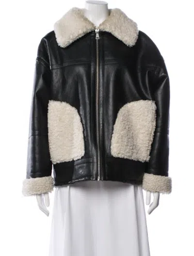 Pre-owned Apparis Faux Leather Fur Jacket In Black