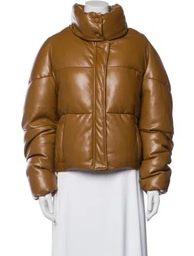 Pre-owned Apparis Faux Leather Jacket In Brown