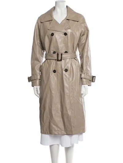 Pre-owned Apparis Faux Leather Trench Coat In Neutral