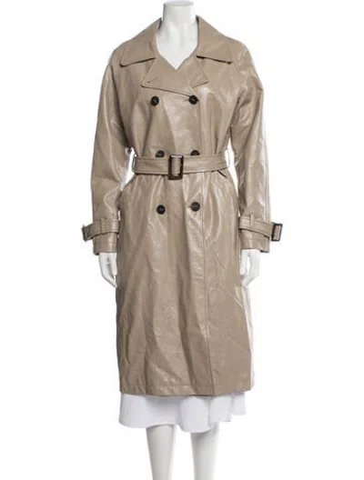 Pre-owned Apparis Faux Leather Trench Coat In Neutrals