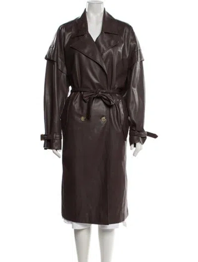 Pre-owned Apparis Faux Leather Utility Jacket In Brown