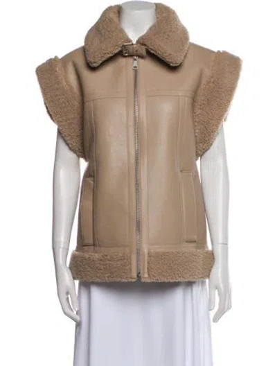 Pre-owned Apparis Faux Leather Vest W/ Tags In Neutral