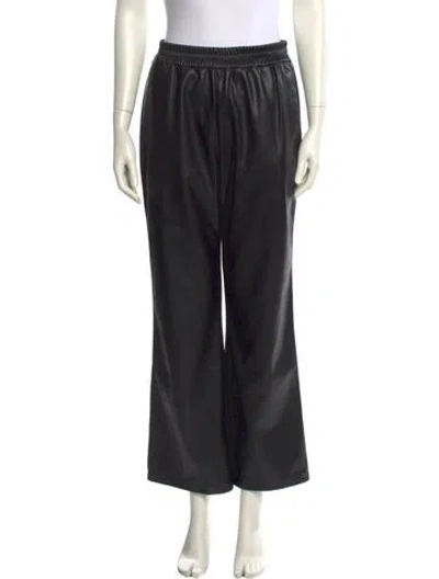 Pre-owned Apparis Faux Leather Wide Leg Pants In Black
