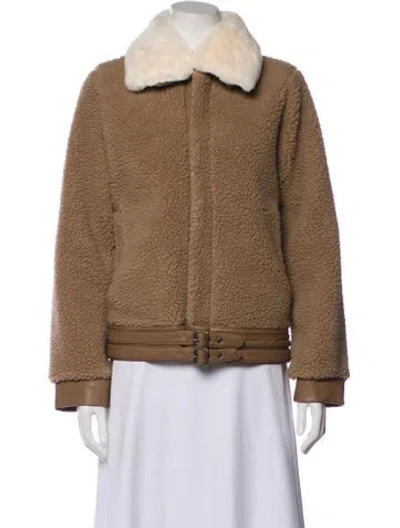 Pre-owned Apparis Faux Shearling Faux Fur Jacket In Neutral