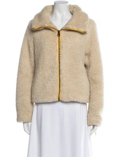 Pre-owned Apparis Faux Shearling Faux Fur Jacket In Neutral