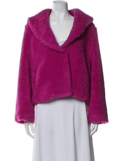 Pre-owned Apparis Faux Shearling Faux Fur Jacket In Pink