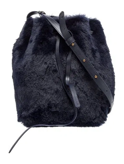 Pre-owned Apparis Fur Bucket Bag In Blue