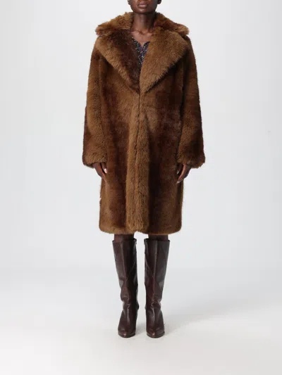 Apparis Fur Coat  Woman Color Brown In Multi