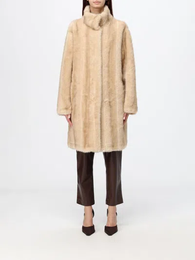 Apparis Fur Coat Woman Color White In Neutral