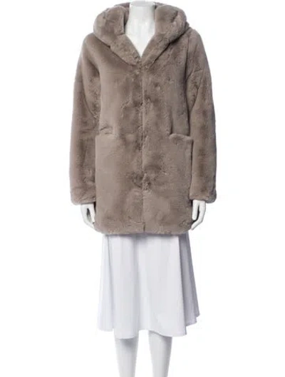 Pre-owned Apparis Fur Faux Fur Coat In Grey