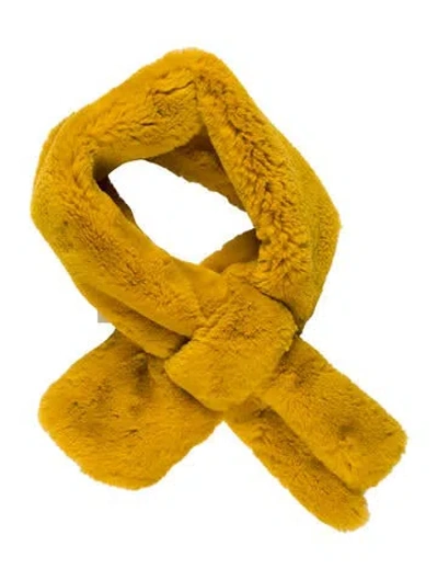 Pre-owned Apparis Fur Scarf In Yellow