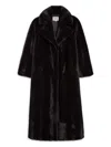 Apparis Gabrielle Shaved Mink Maxi Coat Noir Multi In Black