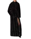 Apparis Gabrielle Shaved Mink Maxi Coat Noir Multi In Black