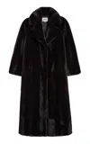Apparis Gabrielle Mink Faux Fur Maxi Coa In Black
