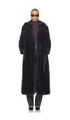 Apparis Gabrielle Shaved Mink Maxi Coat Noir Multi In Black