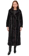 Apparis Gabrielle Shaved Mink Maxi Coat Noir Multi In Black