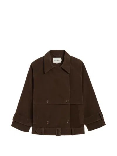 Apparis Gaia Belted Jacket In Brown