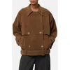 Apparis Gaia Faux Suede Short Trench Coat In Brown