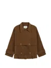 Apparis Gaia Faux Suede Short Trench Coat In Brown